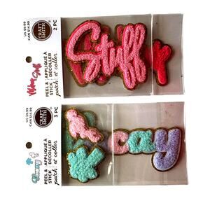 Puffy Fuzzy Tactile Summer Stickers 'Vacay' Makeup Stuff Palm Tree Flamingo 5 pc
